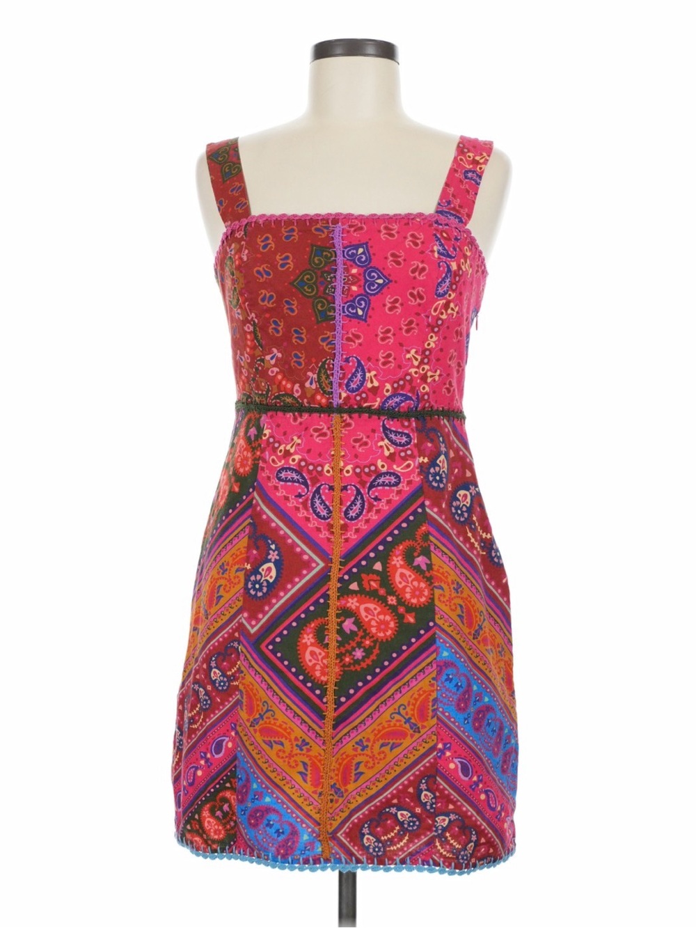 FARM Rio Pink Paisley Patchwork Mini Dress
